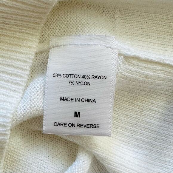 New York & Co White Short Sleeve Knit Sweater Top Size Medium NEW - Picture 9 of 10